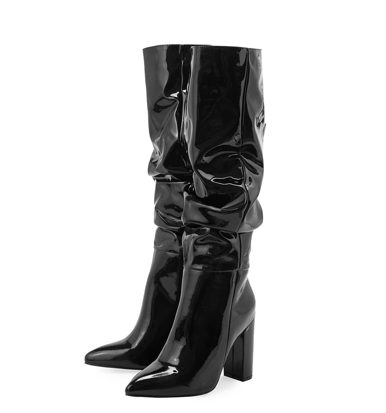 Women's new winter fashion pointed toe women's boots thick heel boots_voghion.com