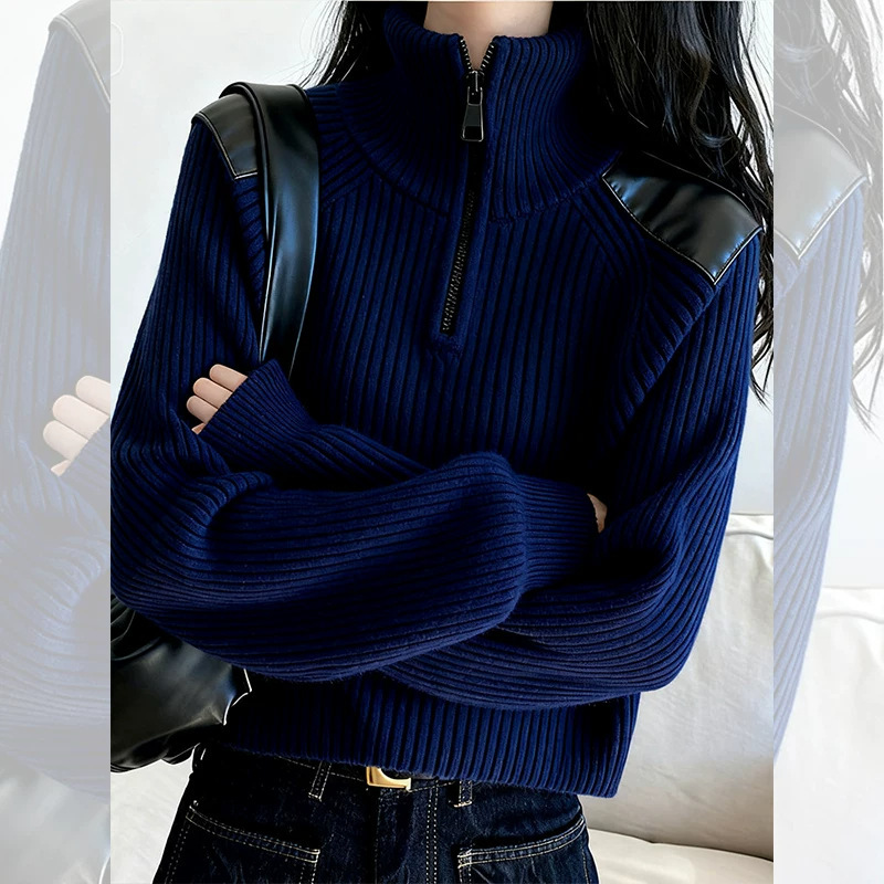 Lazy Style Half-Zip Stylish Turtleneck Sweater for Women, Fashionable Knitwear Long-Sleeve Top, 2026 Super Hot Age-Reducing Top Lazy Style Half-Zip Stylish Turtleneck Sweater for Women, Fashionable Knitwear Long-Sleeve Top, 2026 Super Hot Age-Reducing Top