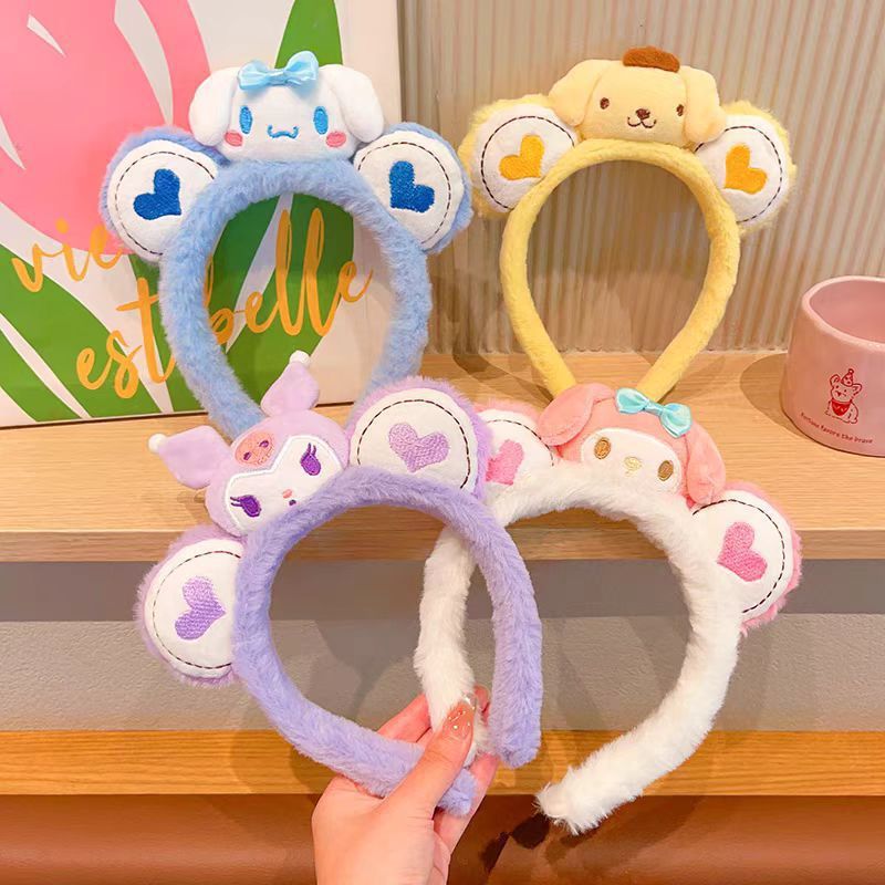 子供の漫画サンリオヘッドバンド女性かわいいクロミシナモンドッグ洗顔ヘッドバンド秋と冬のぬいぐるみ愛ヘッドバンド|undefined