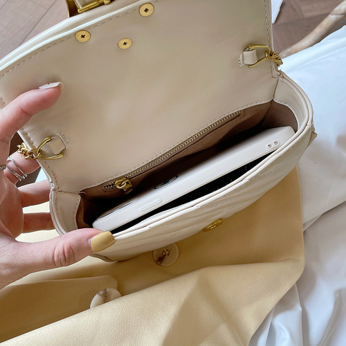  New Trendy Light Luxury Summer Women's Bag Versatile Small Fragrance Style Embroidered Thread Chain Design Crossbody Mini Small Bag
