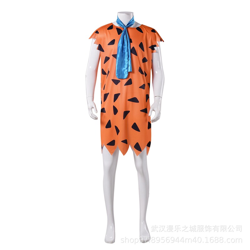 Modern Primitive Man Cosplay Costume Fred Flintstones Outfit Character Performance Cosplay Costume