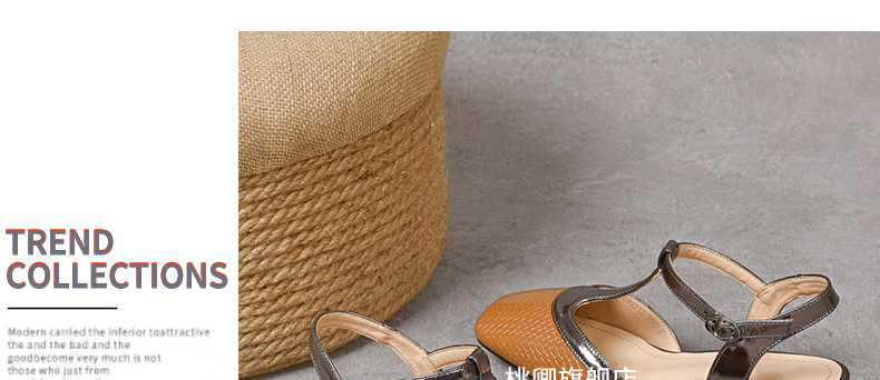 Sandal da thật mũi kín gót thấp đế mềm mũi vuông phong cách Pháp — Màu nâu chi tiết 26