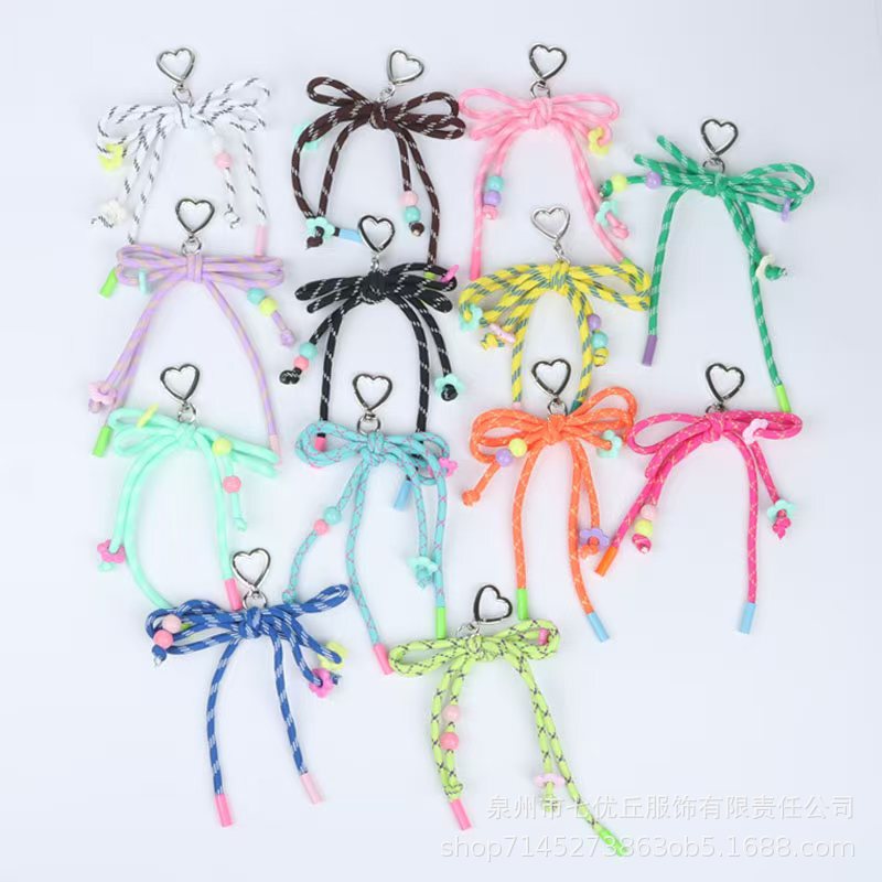 Light Luxury Handmade Woven Bow Keychain Fashion Clothing Accessories Cute Girl Bag Accessories Pendant