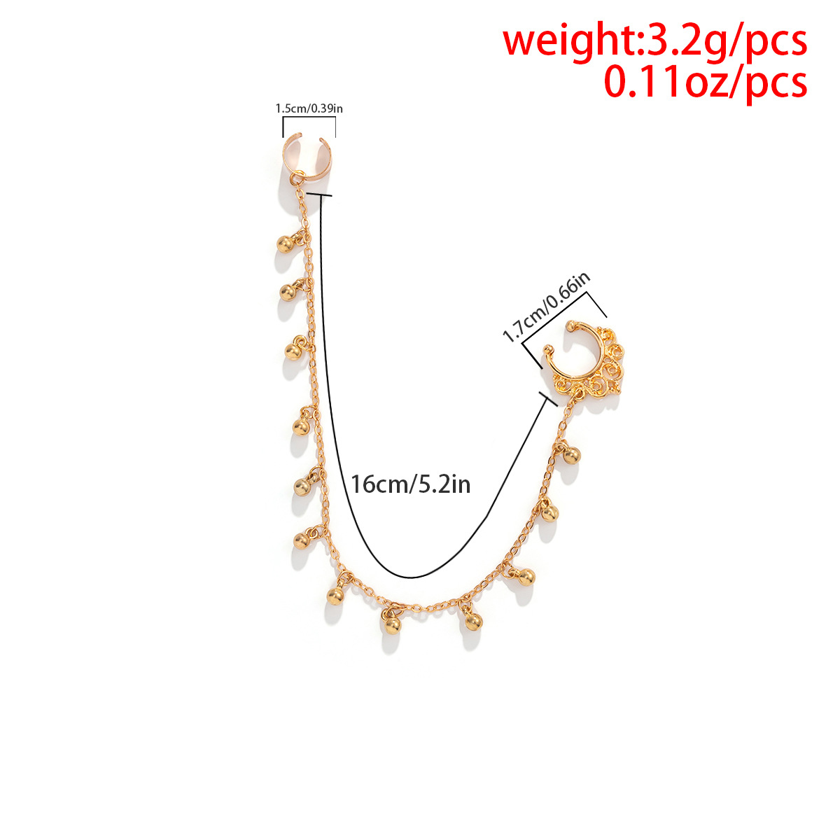 Retro Geometric Imitation Pearl Iron Plating Nose Ring