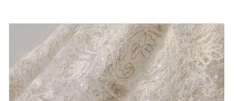 Description Picture 2 of itemSoft Feather Lace Bead Mesh Fabric for Headwear Dress Diy Sewing Fashion Embroidered Designer Fabric By Half Yard