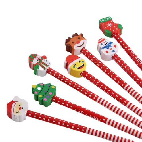 Christmas Pencil Stationery Set for Primary School Students Prize Supplies Cartoon Pencils