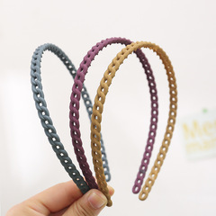 Cross-border new candy color plastic serrated hair tie chain simple matte headband for women hair accessory hair clip