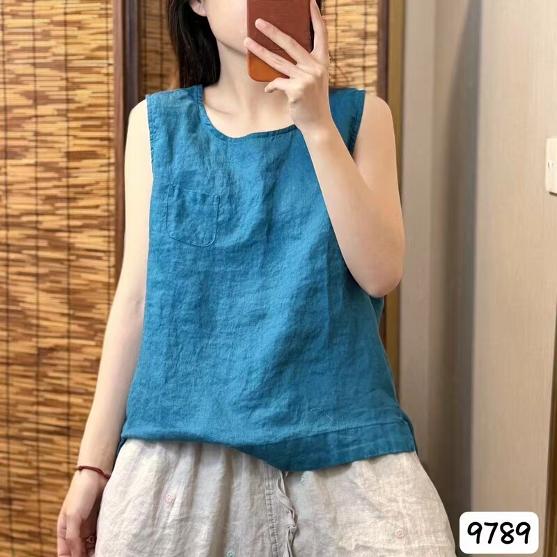 2026 Summer New Versatile Loose Casual Women's Linen Sleeveless Vest Fashion Pullover Tank Top 2026 Summer New Versatile Loose Casual Women's Linen Sleeveless Vest Fashion Pullover Tank Top