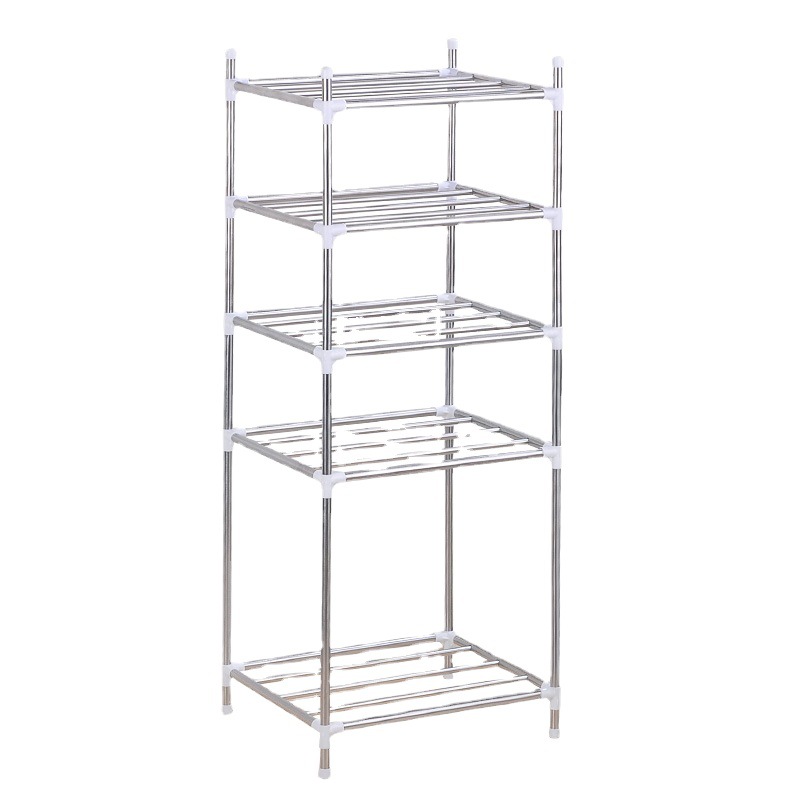 Estante de almacenamiento de cocina de acero inoxidable estante de la olla Almacenamiento de baño lavabo organizador rack soporte de piso multifuncional suministro directo de fábrica