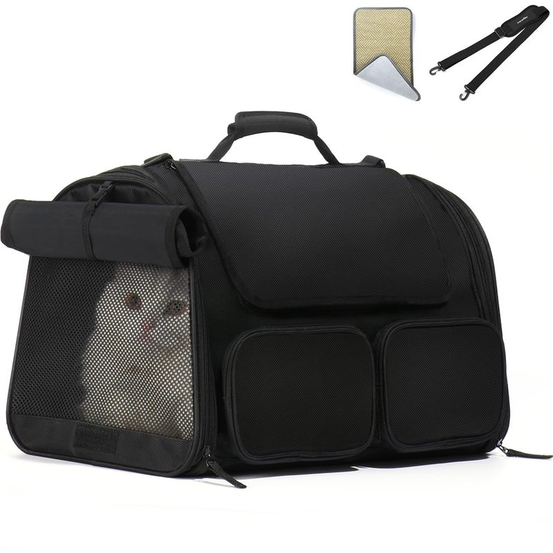 クロスボーダー猫フライトケース小型犬バッグペット旅行ポータブル猫バッグ通気性大容量ペットバッグ|undefined