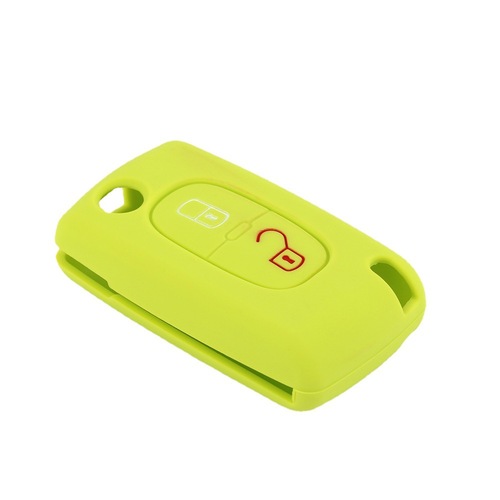 Applicable to Peugeot 307 folding 2-key car silicone key case 301 no car logo filled 308S remote control protector