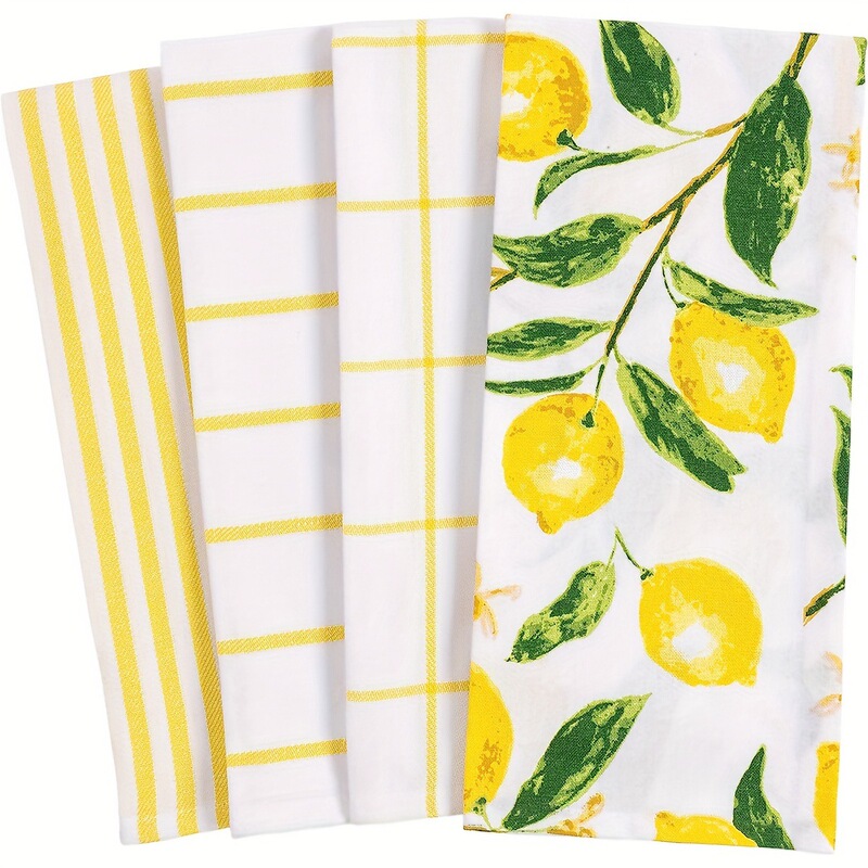 Cross-border multi-functional tea towel lemon printed kitchen towel dish towel absorbent repeatable gift towel