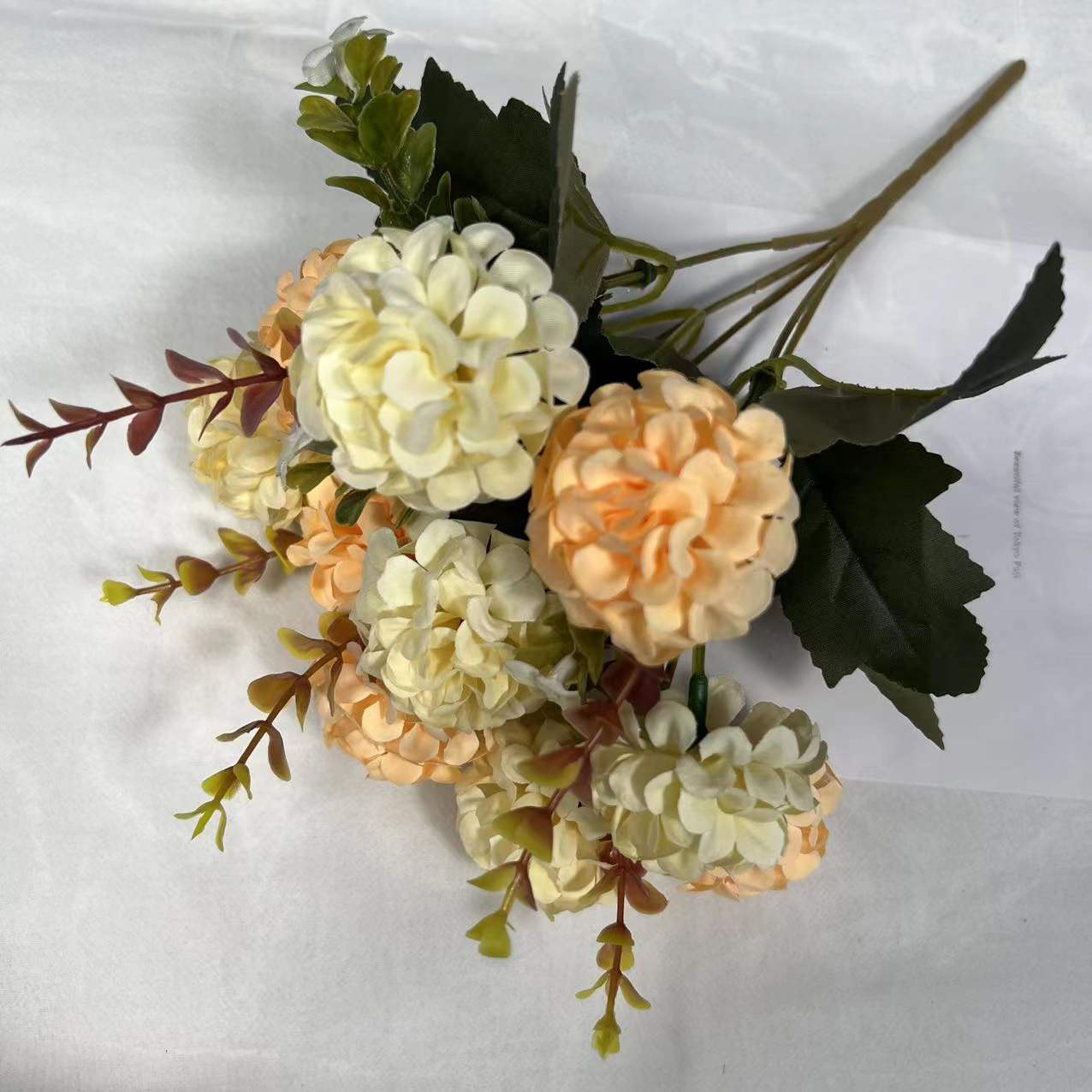 Hortensia artificial 10 cabezas, bola fortuna, decoración hogar, sala, dormitorio, estudio, flor de seda, arreglo floral.