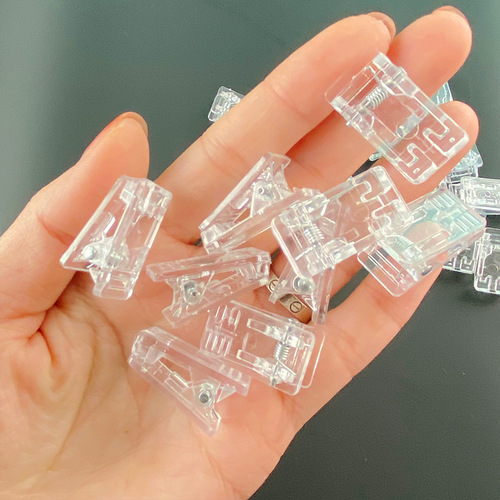 Acrylic transparent clip, small fresh DIY plastic clip, sealing clip, bill account clip, round hole storage clip