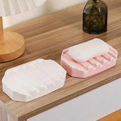 跨境陶瓷簡約肥皂盒瀝水香皂置物架不積水家用衛生間皂碟托免打孔