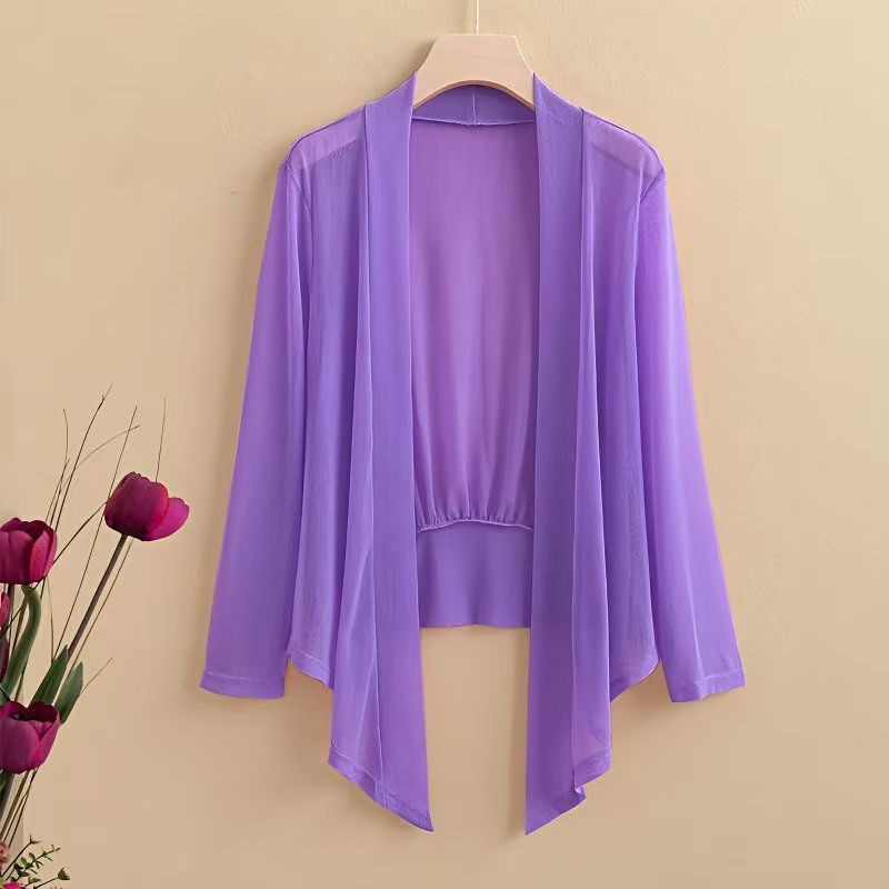 Ice Silk Shawl Cardigan Jacket Sun Protection Top Large Size Versatile