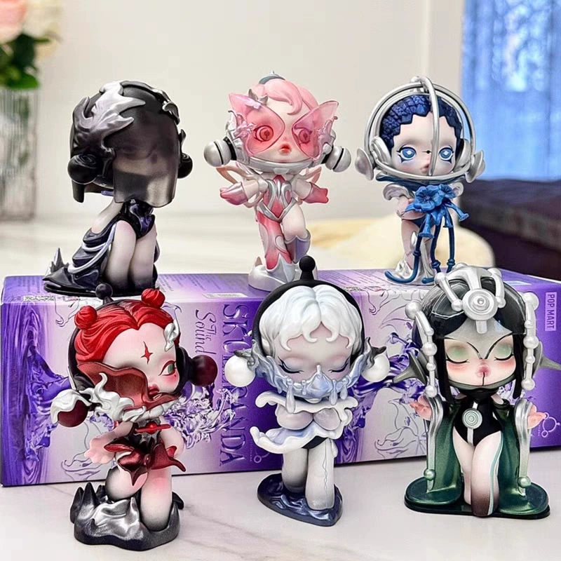 Фигурка Blind Box POPMART SKULLPANDA SP13 Sound Series — коллекционная автомобильная миниатюра, случайная 12+1