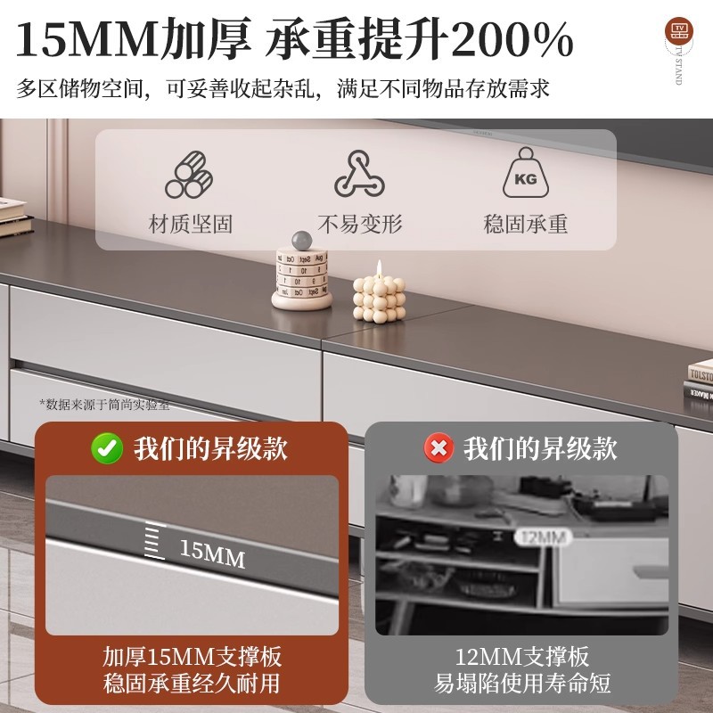 Gabinete de televisión doméstico moderno y simple sala de estar 2025 nuevo tipo de piso pequeño almacenamiento en un gabinete de televisión
