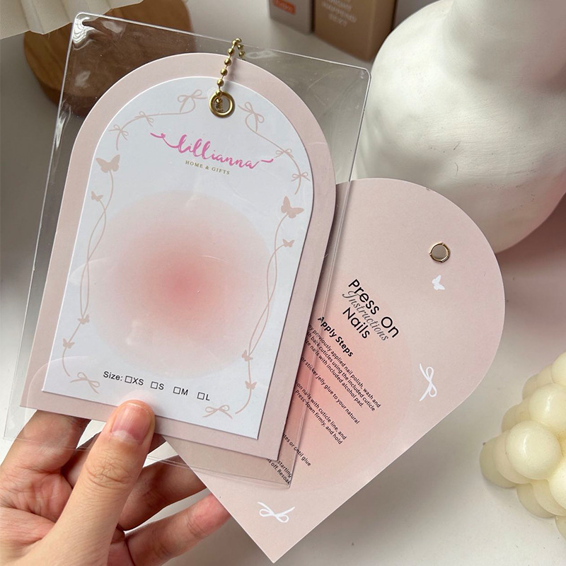 Double-Layer Wear Nail Cardboard Customized High-End Coated Paper Nail Art Display Card Accessible Luxury Background Photo Cardboard Dustproof