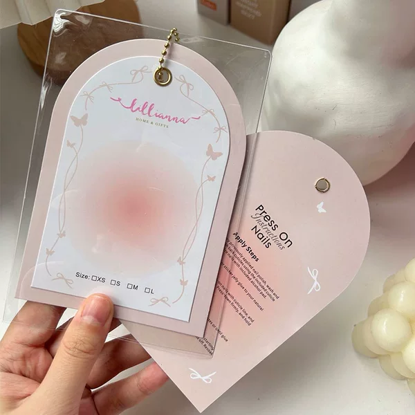 Double-Layer Wear Nail Cardboard Customized High-End Coated Paper Nail Art Display Card Accessible Luxury Background Photo Cardboard Dustproof