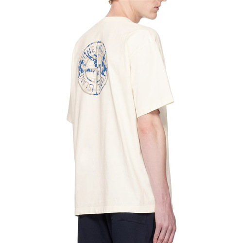 Ocute Breathable Loose Print Skin-friendly Short-sleeve Summer T-shirt Fashion Round Neck Solid Color Men's Clothing Simple