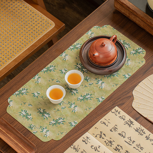 Fragrant cloud gauze brocade tea mat, national style, new Chinese style, Zen high-end tea set, dry soaking table, pot, mat, tea shop
