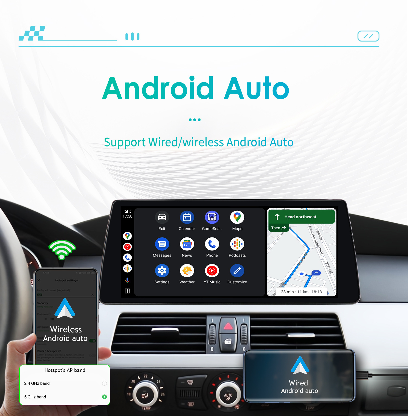 Suitable for 09-10 Bmw 5 Series E60 E61 E63 E64 Android Smart Large Screen Car Navigator Gps