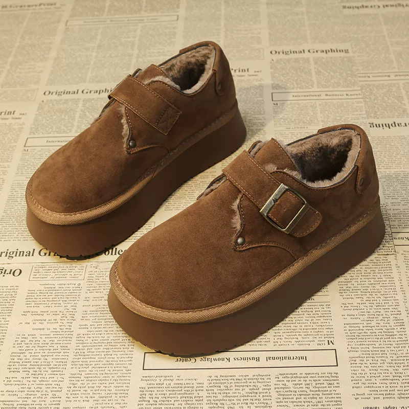 Снежные сапоги с толстым дном женский 2024 новый стиль зимой