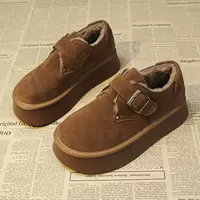 Thick-soled snow boots for women 2024 winter new style Northeastern cotton shoes plus velvet and thick fur to keep warm Birkenstocks