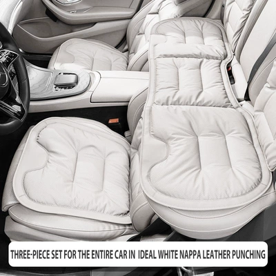Seat cushion, seat cover – Three - ideal-white-nappa-perforated-breathable-cushion-set-of-3