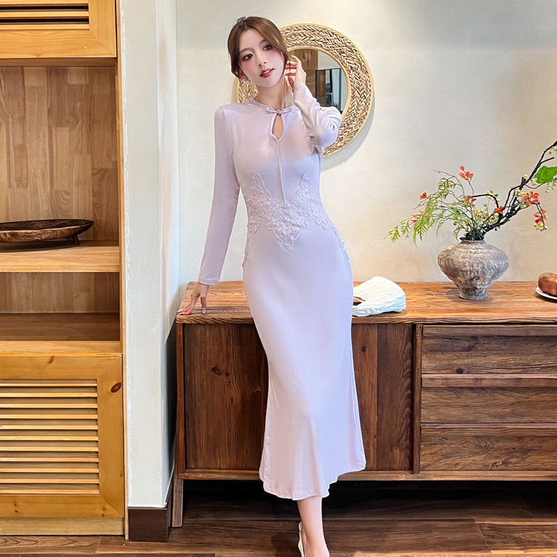 2025 Autumn New Style New Chinese Retro Style Qipao Slim Fit Dress, Bulk Discounts Available, Customizable | Made