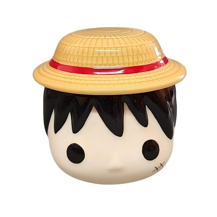 Taza de una pieza Luffy Sombrero de paja Taza de café Tazón Anime Taza de cerámica para el hogar Taza de café creativa Plato en stock