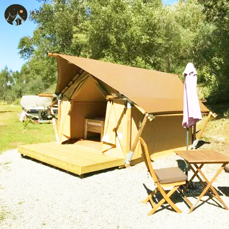 Fujian campamento al aire libre estructura de madera carpa espiga Parque Ecológico Scenic Spot B & B Luz de lujo camping tienda de hotel fabricante