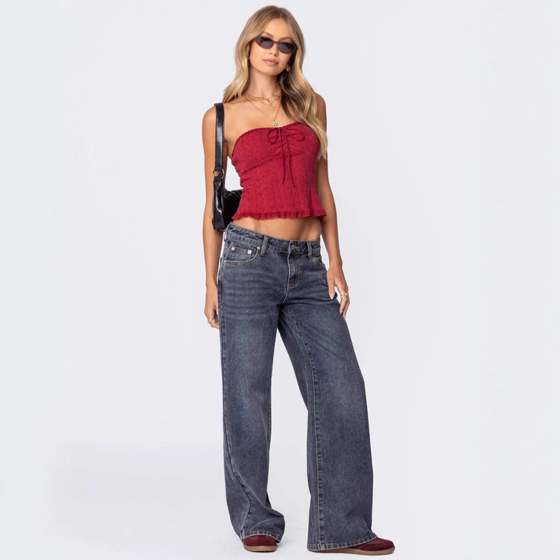 European and American Cross-border Wide-leg Hot Girl Street Loose Low-waist Retro plus size Denim Trousers for Women European and American Cross-border Wide-leg Hot Girl Street Loose Low-waist Retro plus size Denim Trousers for Women