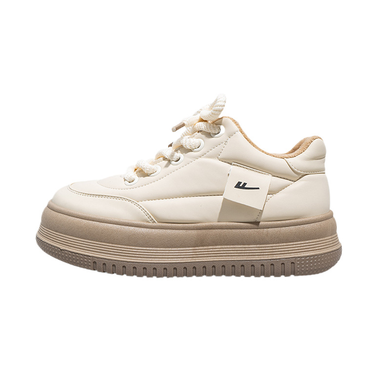 Zapatos de suela gruesa de terciopelo de retroceso, zapatos de cabeza grande, zapatos de surf de aire universitarios simples, calentadores y cómodos, zapatos de algodón largos.