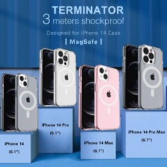 ターミネーター厚みのある落下防止 iPhone14P 磁気電話ケースヨーロッパとアメリカの Apple 17 13p ハード保護カバー