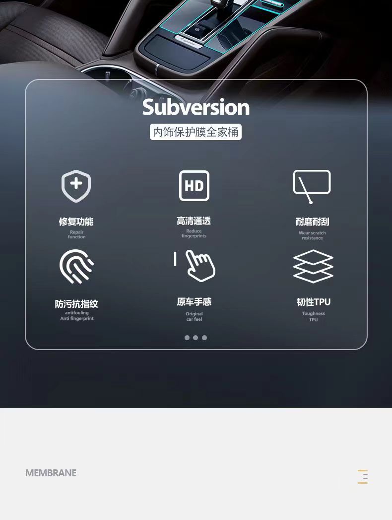 Suitable for 10-25 Porsche Cayenne Interior Tpu Film Screen Film Central Control Protective Film Car Accessories Modification