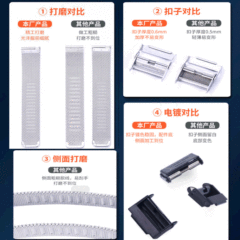 適用華為dw蘋果06線雙保扣快拆金屬不鏽鋼錶帶手錶配件批發