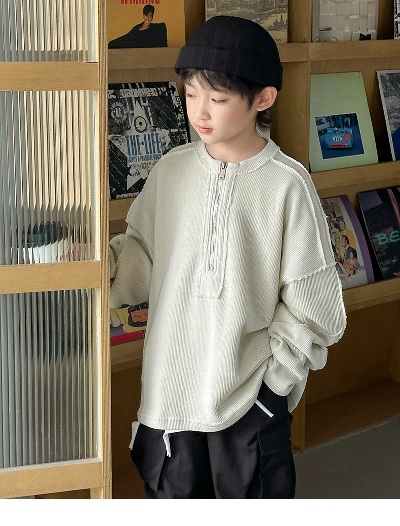Boys' hoodie Spring and Autumn Style 2025 New children's spring round-neck base layer, Big kids spring outfit, trendy top for the street pic 17