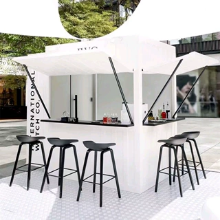 高端企业展厅户外快闪店设计搭建饮品快闪店制作室外咖啡厅展示台