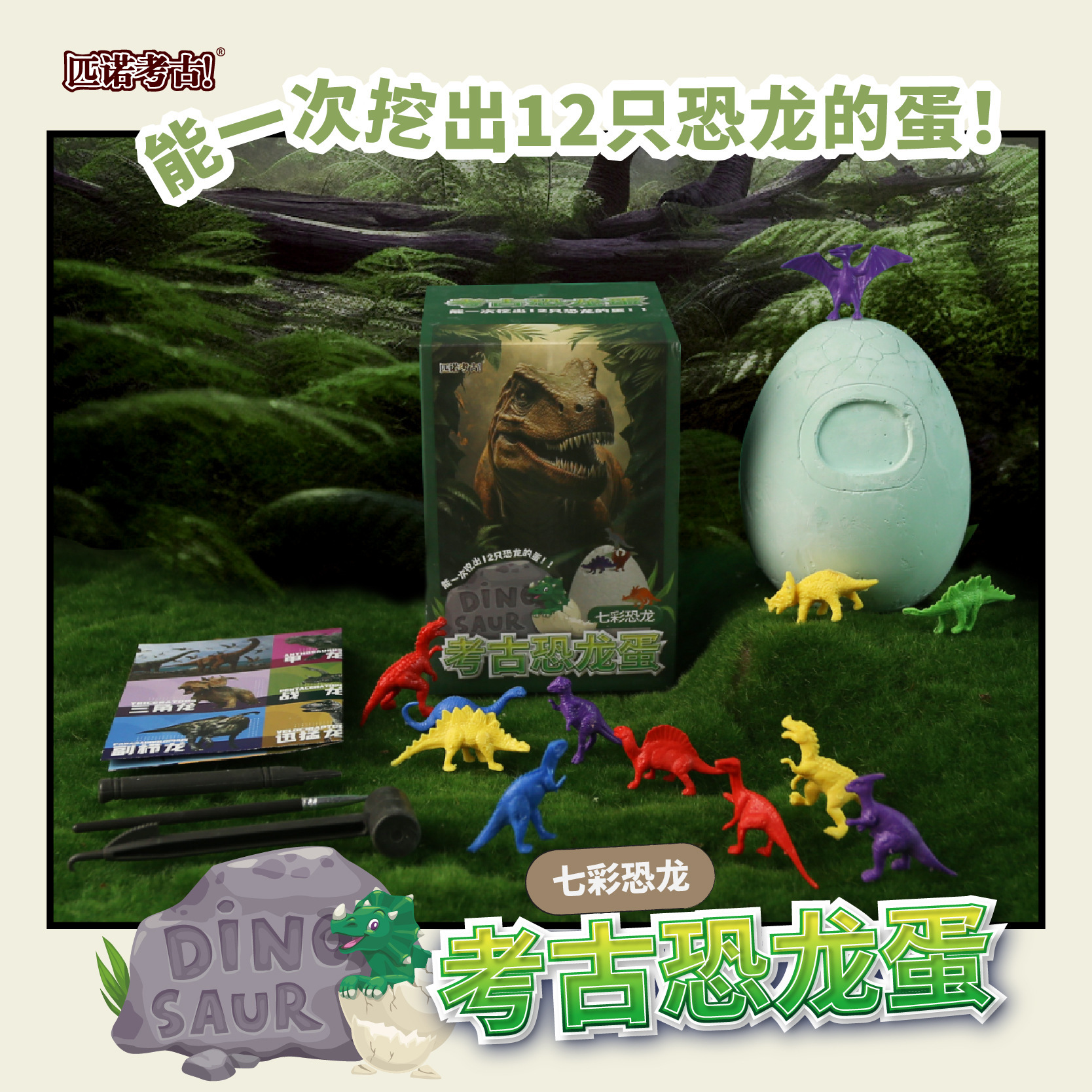 피노 배수 박스 다채로운 공룡 계란