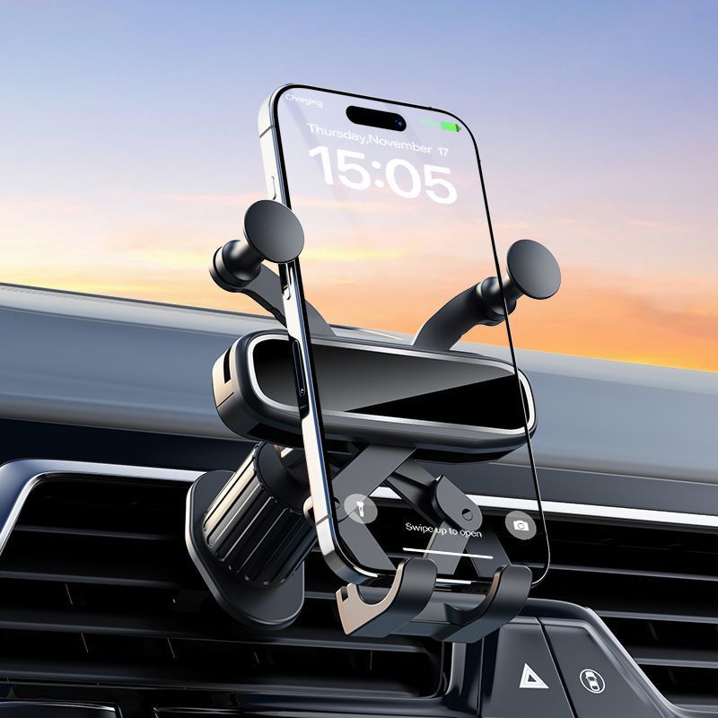 Thin and Compact Car Phone Holder, New Model 26, Dedicated for Air Vent Navigation, Multifunctional Gravity Clip Holder