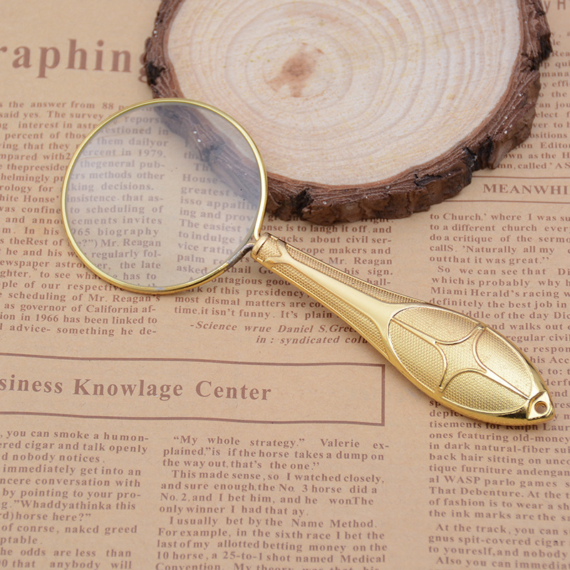 45 Starry Night Flower Handle Retro Metal Glass Lens Magnifying Glass Gift for Elderly Reading Exquisite 18155-A