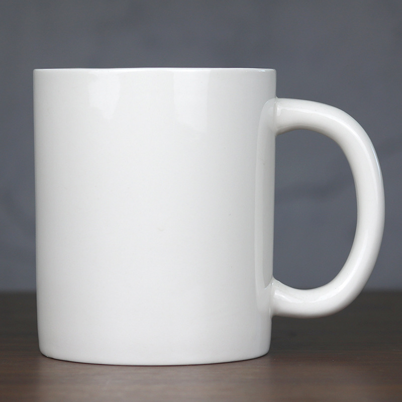 Taza de cerámica blanca pura Taza de gran capacidad para oficina en el hogar Taza de té simple para niños Taza para beber Hotel