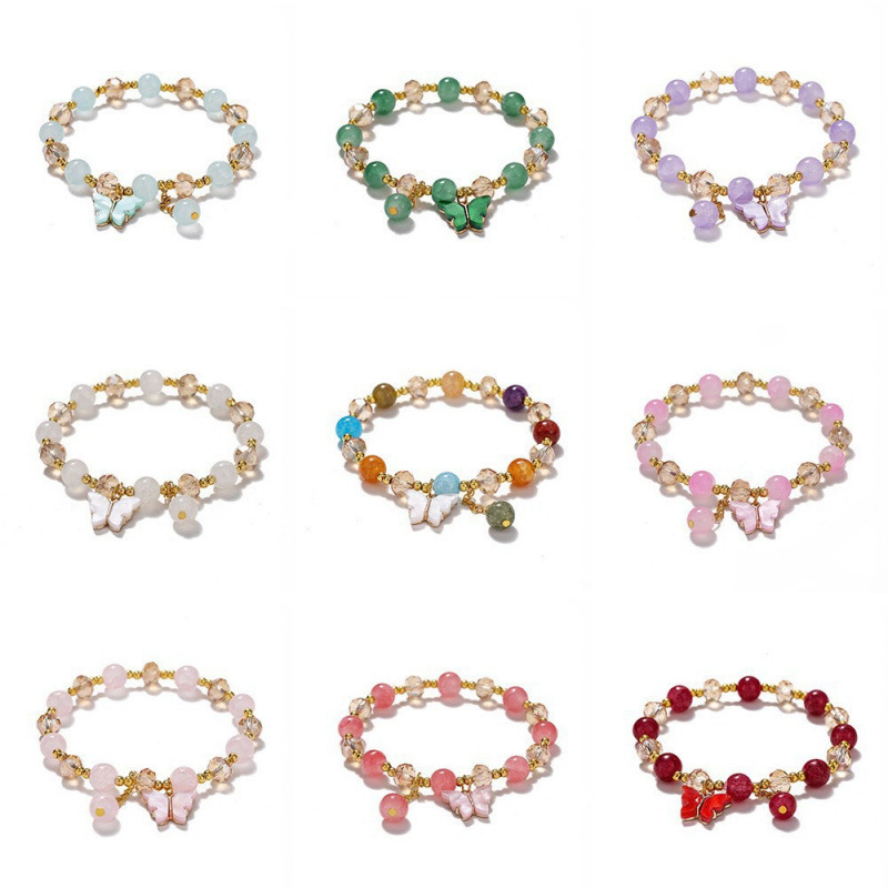Cross-Border Amazon Temu Hot-Selling Crystal Beaded Butterfly Bracelet Simple Ins Style Alloy Pendant 3-Piece Bracelet Cross-Border Amazon Temu Hot-Selling Crystal Beaded Butterfly Bracelet Simple Ins Style Alloy Pendant 3-Piece Bracelet