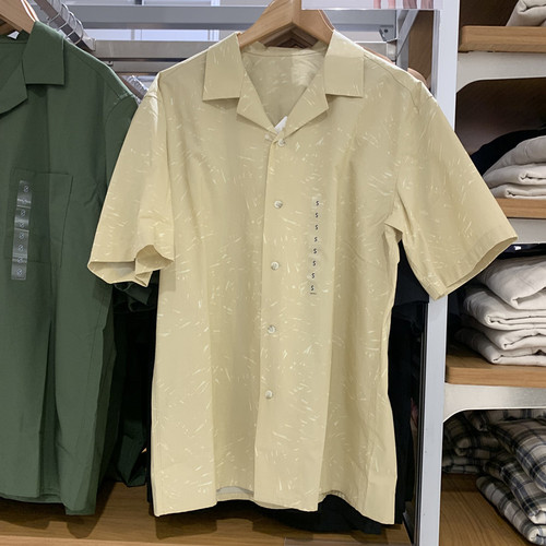 Japanese men's and women's clothing 25 summer new modal blended floral collar shirt short-sleeved blouse 477644