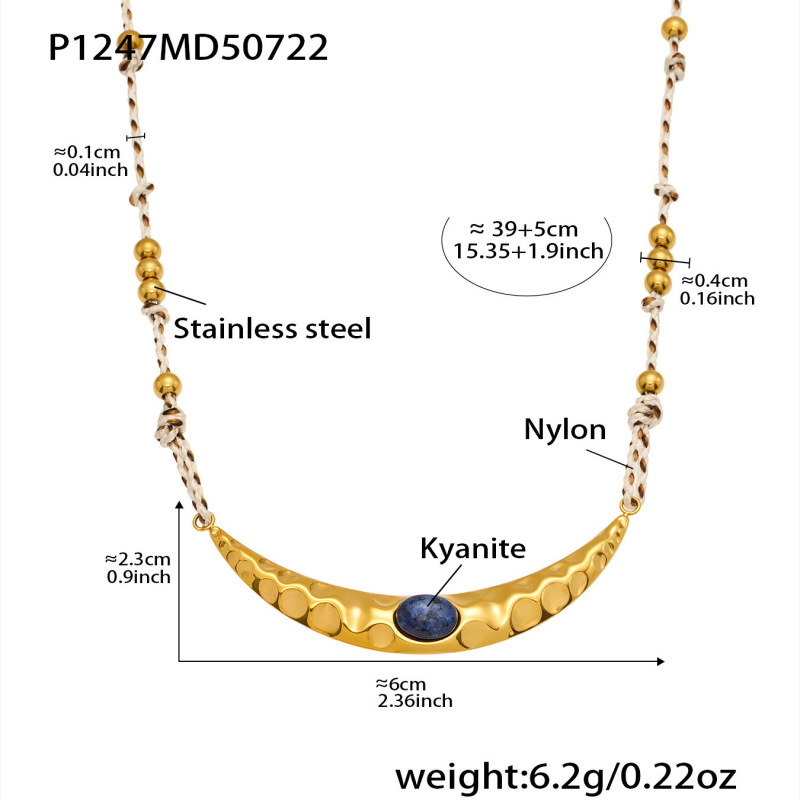 Mili ヨーロッパとアメリカのチタン鋼カイヤナイトムーンネックレスニッチホリデースタイル 18K ゴールドウミガメシェルペンダント DIY ジュエリー|undefined