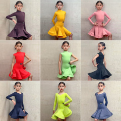 FAZ 子供用ラテンハイエンドダンス服女の子プロ競技パフォーマンス服子供インターネット有名人ラテンダンス規定服