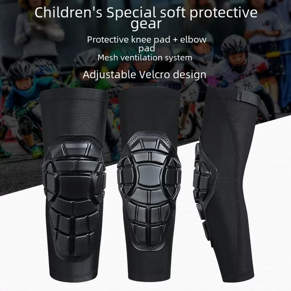 Wholesale Roller Skating Balance Bike Set Children's Soft Protective Gear Cycling Speed Skating Knee Pads Elbow Pads Protective Gear Equipment Sports Knee Pads