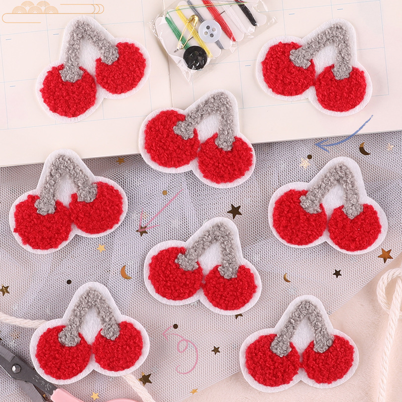 电脑绣花标卡通水果补丁毛巾绣徽章布标服装辅料DIY手缝刺绣布贴